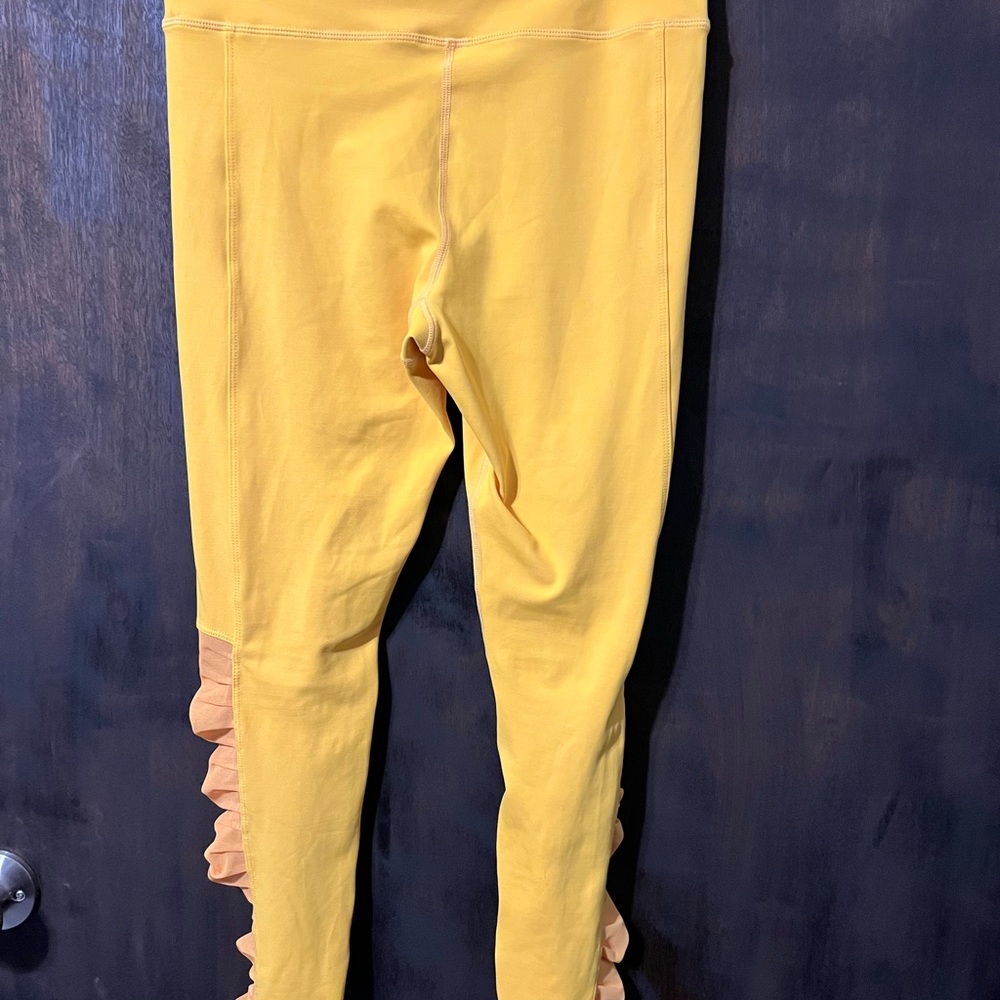 ZYIA Yellow Ruffle Leggings
